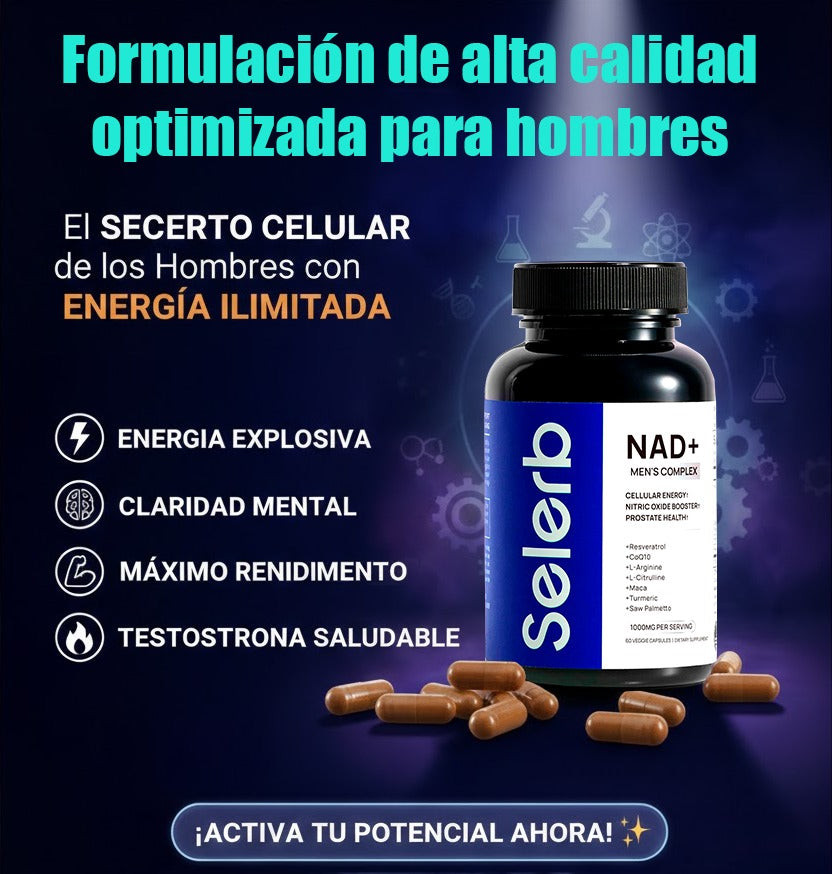 SELERB NAD+ Poder Masculino Energía, rendimiento y vitalidad – 60 cápsulas