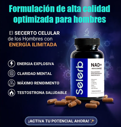 SELERB NAD+ Poder Masculino Energía, rendimiento y vitalidad – 60 cápsulas