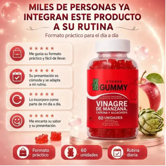 Apoya tu Digestión y Controla tus Antojos - Gomas de Vinagre de Manzana