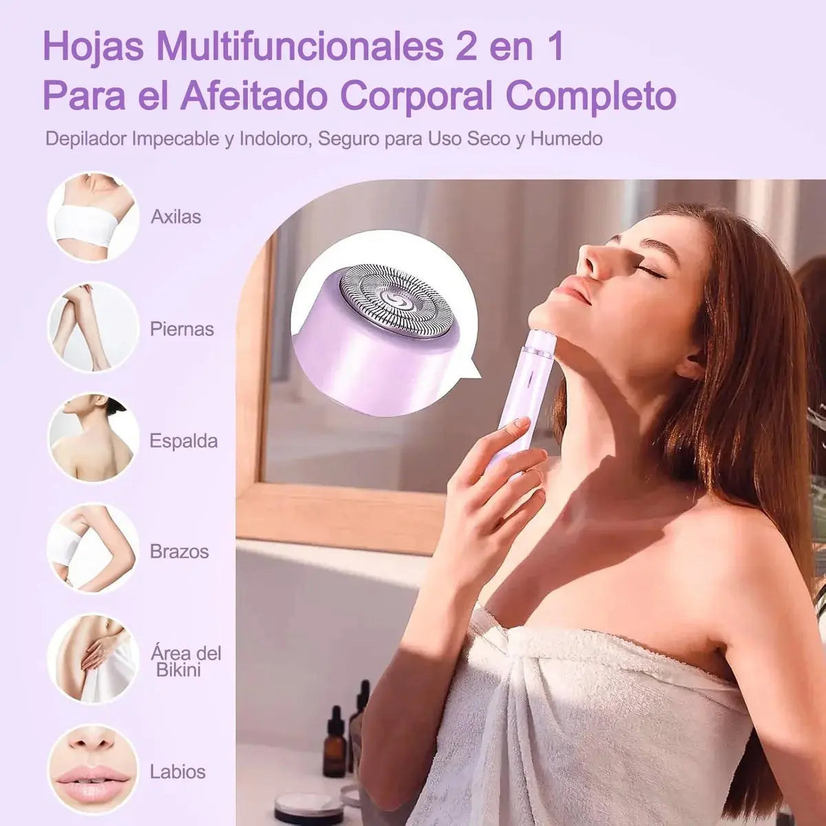 Depiladora Eléctrica Doble Cabezal PRO