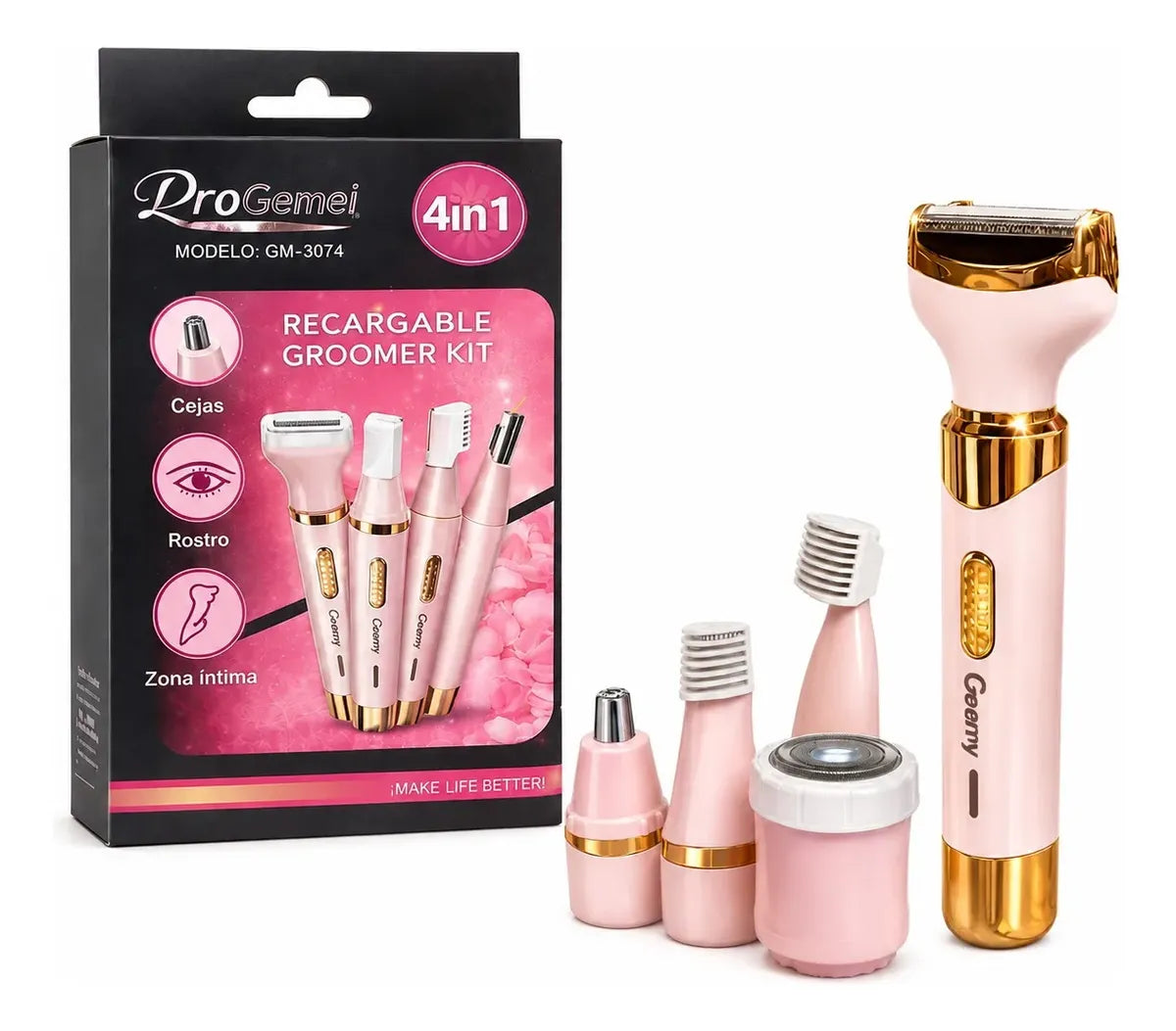 Depiladora Eléctrica Recargable 4 en 1 para Rostro, Cuerpo, Nariz y Cejas – Briola Pro
