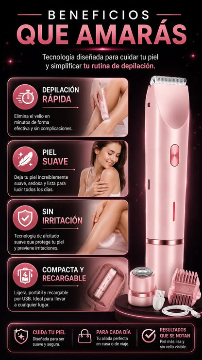 Depiladora Eléctrica Doble Cabezal PRO